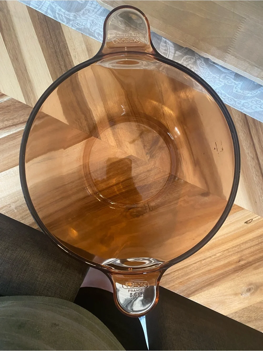 Corning Visionware Amber 3.5 L  Dutch Oven Stock Pot W/ Lid